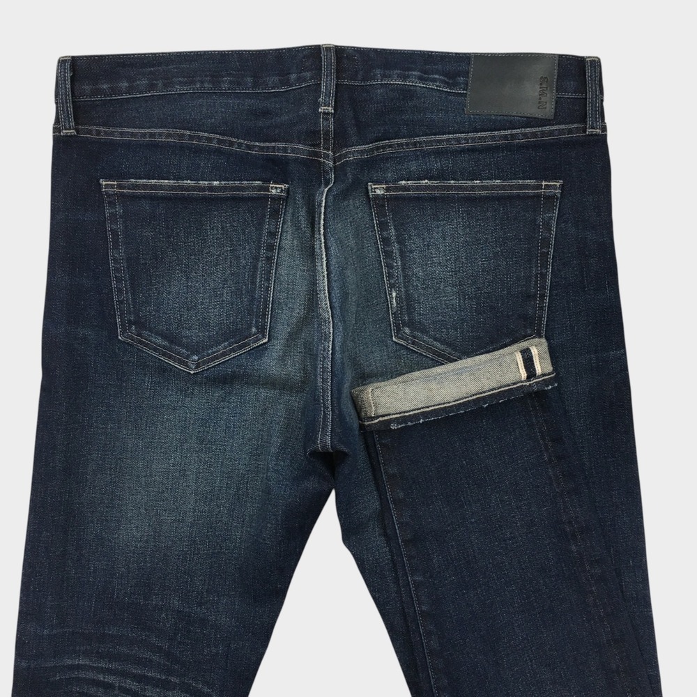 S.M.N. The Finn Tapered Slim Selvedge Jeans Mens 36 Dark Wash Made in USA SMN
